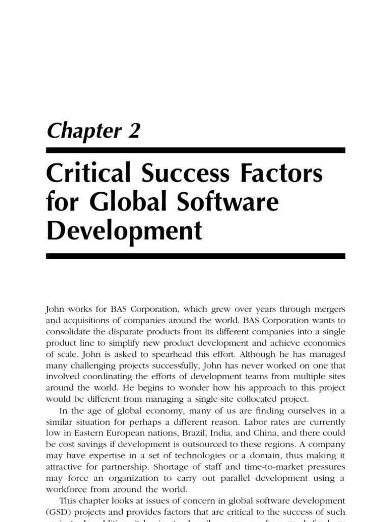 Critical Success Factors For Global Software Development PDF
