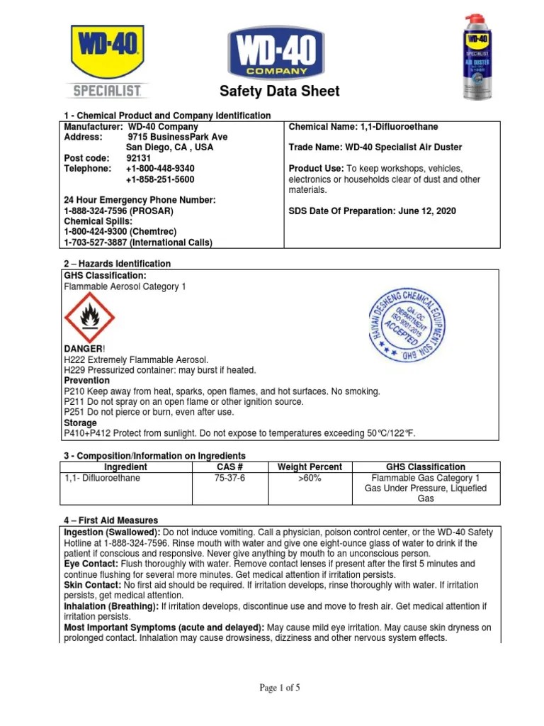 APP000134 WD40 Safety Data Sheet PDF Firefighting Water