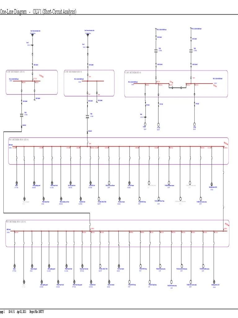 OneLine Diagram OLV1 (ShortCircuit Analysis) Download Free PDF