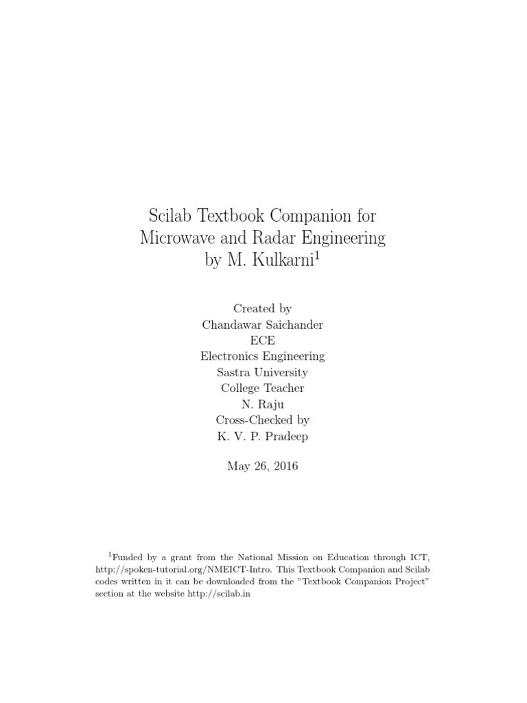 Microwave and Radar Engineering M. Kulkarni PDF