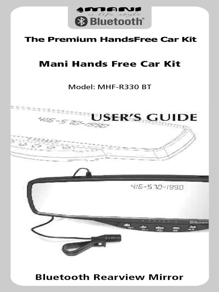 User'S Guide Mani Hands Free Car Kit PDF Bluetooth Smartphone