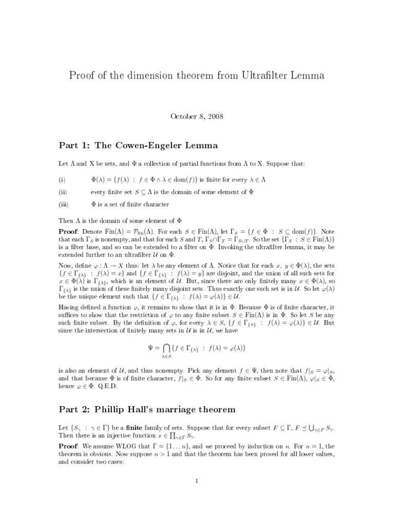 Dimension Theorem PDF Theorem Function (Mathematics)