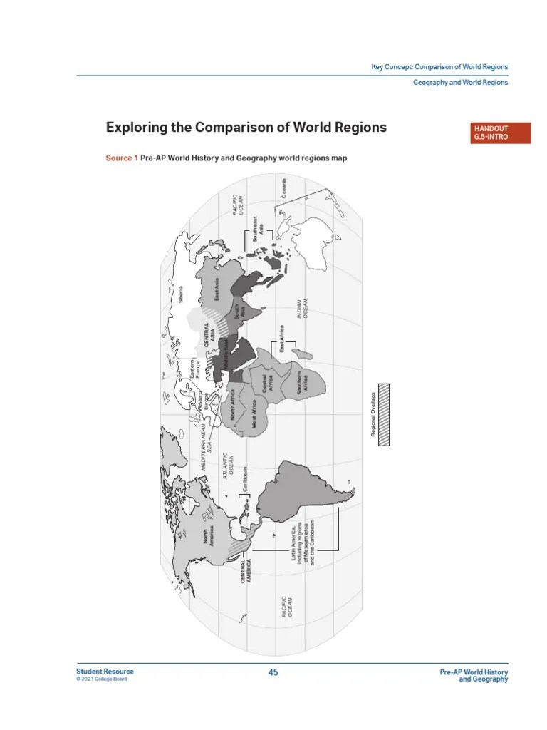 Regions Of The World Map Ap World History