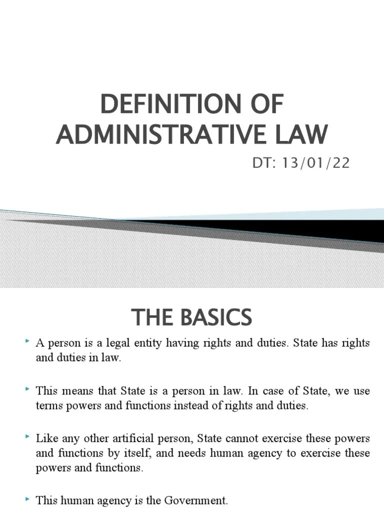 Definition of Administrative Law PDF Administrative Law Constitution