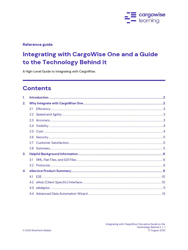 Integrating With CargoWise One PDF Electronic Data Interchange File Transfer Protocol