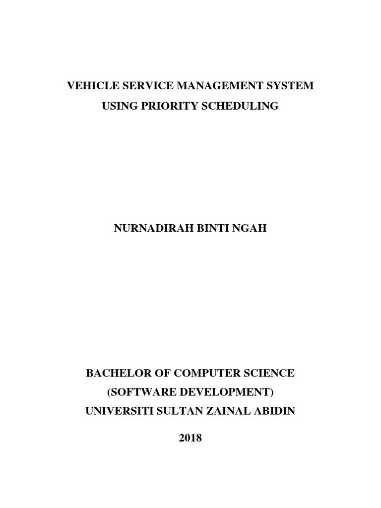 Vehicle Service Management System Using Priority Scheduling PDF