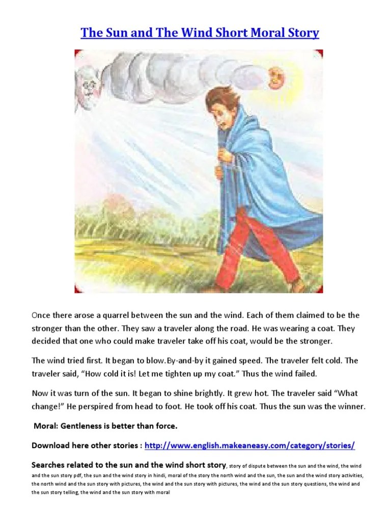 The Sun and The Wind Short Moral Story PDF