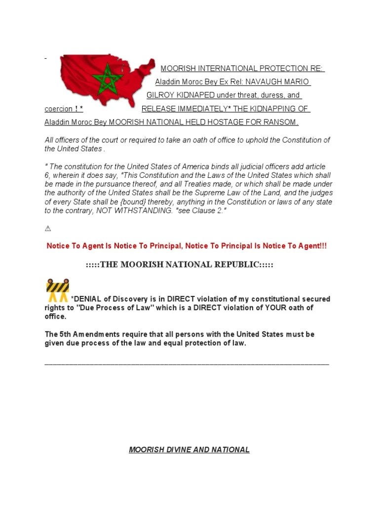 the Moorish National Republic PDF Federal Government Of The United