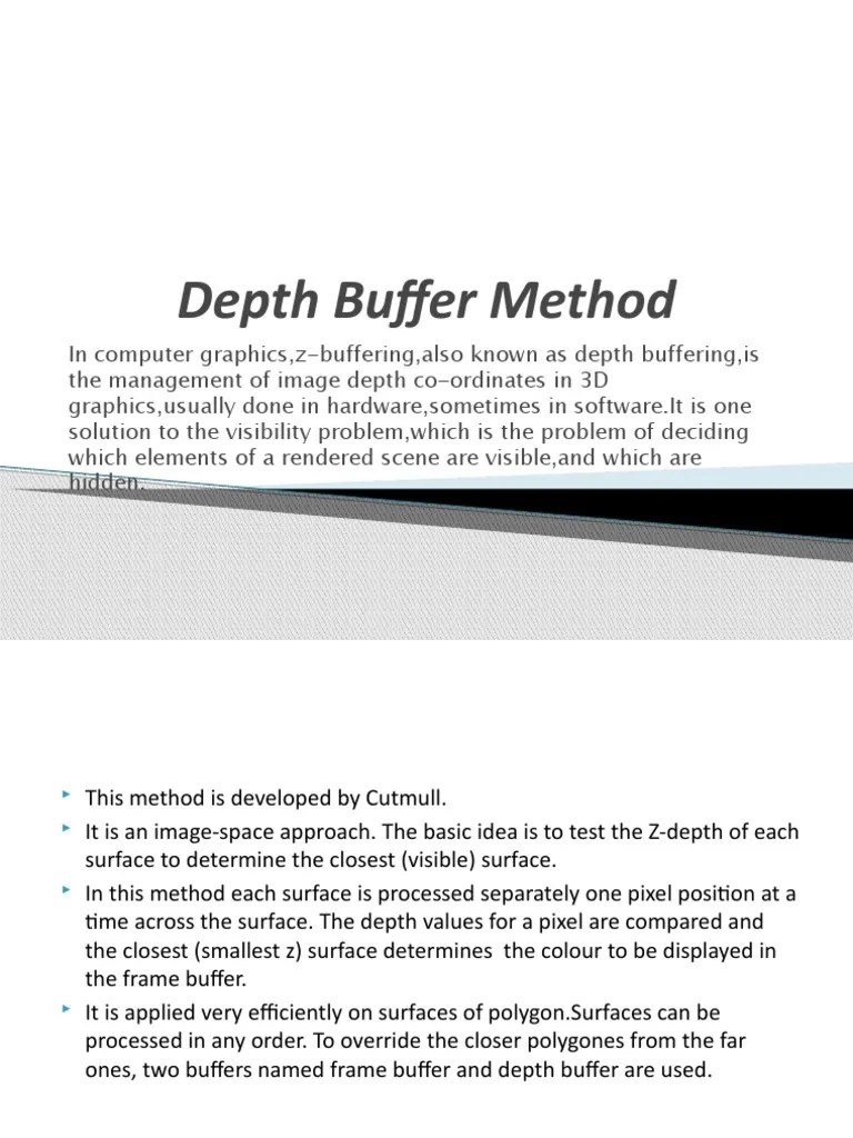 Depth Buffer Method PDF Signal Processing Computer Engineering