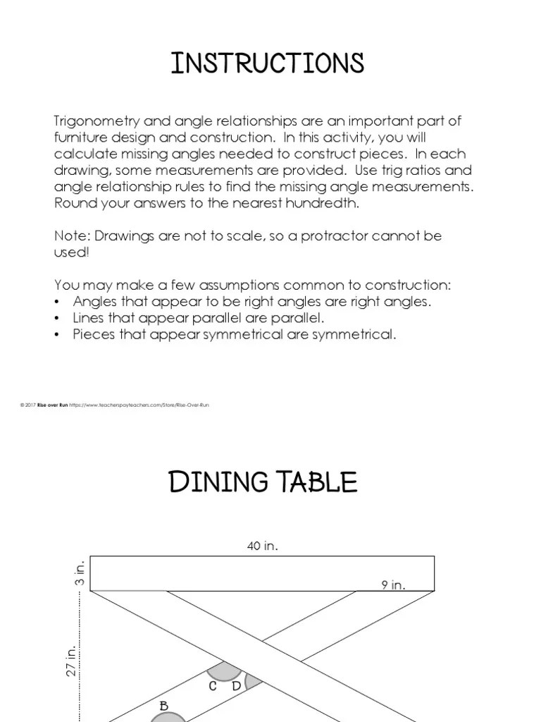 Trig Furniture Design PDF Elementary Mathematics Angle