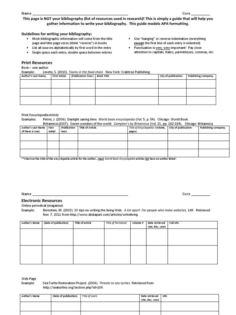 Apa Citation Worksheet PDF Apa Style Encyclopædia Britannica