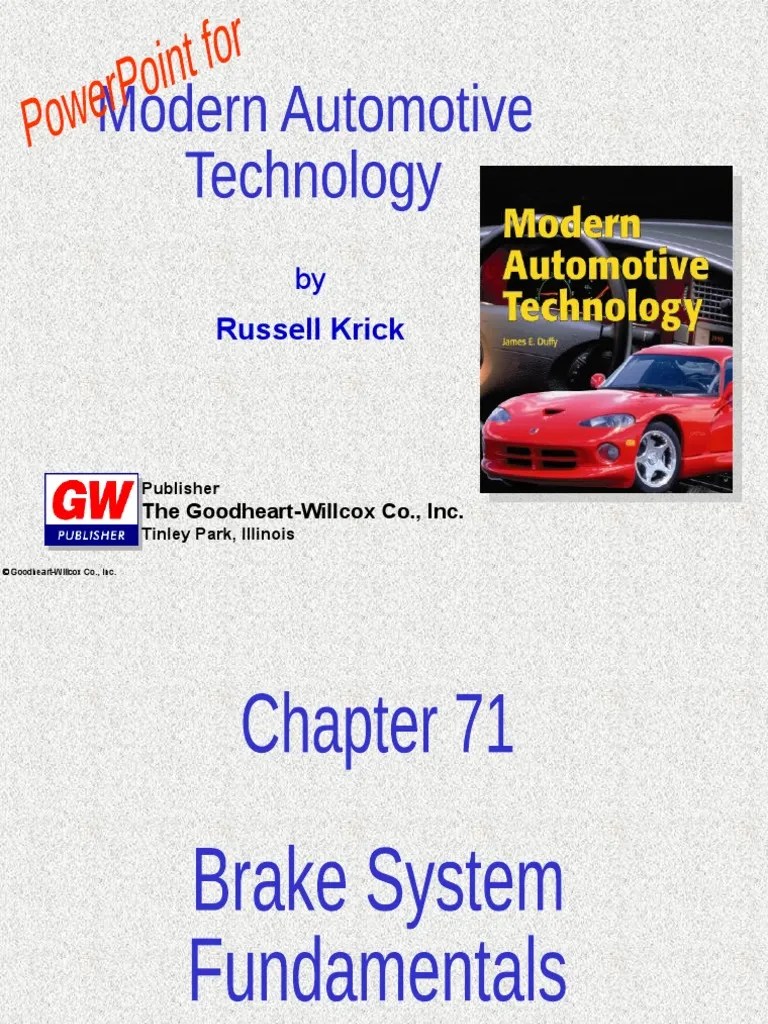 Brake System Fundamentals PDF Brake Transportation Engineering