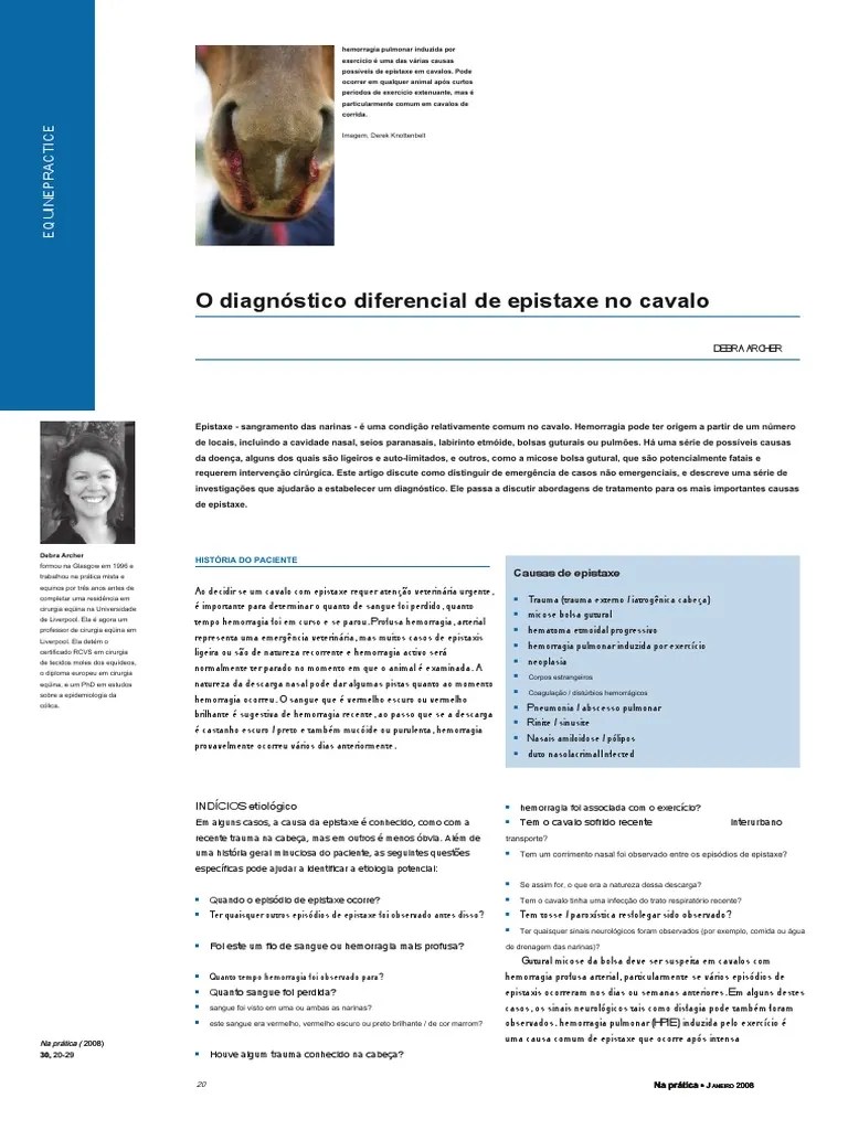 Differential Diagnosis of Epistaxis in The Horse En.pt PDF