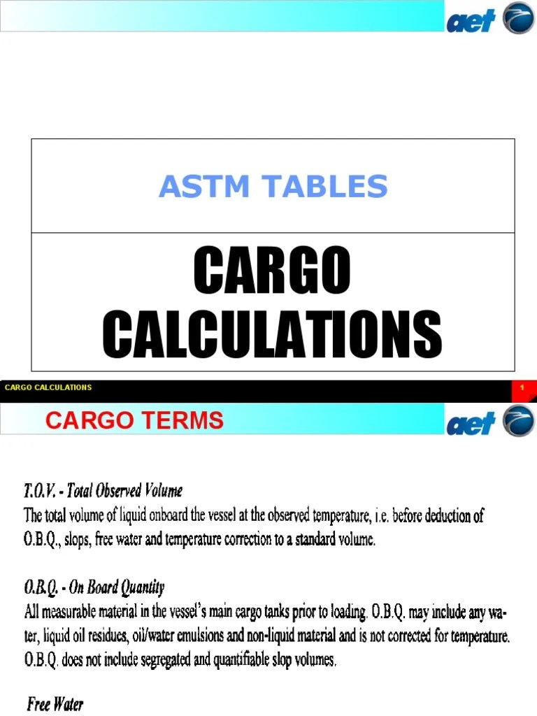 Astm Tables Cargo Calculations PDF Barrel (Unit) Density