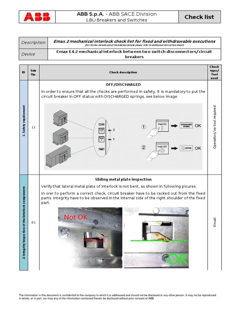 Interlock Checklist PDF Switch Manufactured Goods