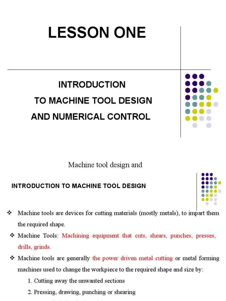 Machine Tool Design 1 PDF Machining Machine Tool