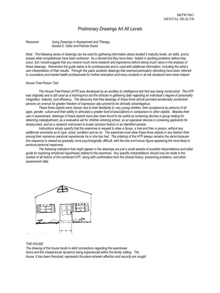 House Tree Person Assessment Art Therapy Emotions