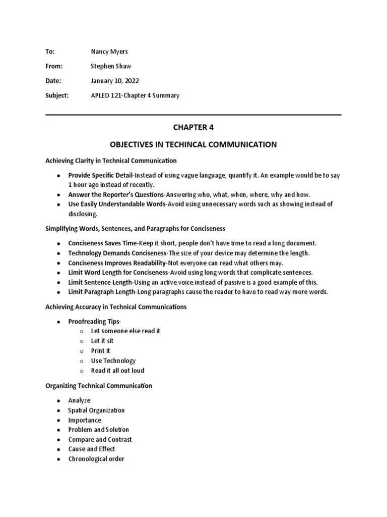 Chapter 4 Summary PDF