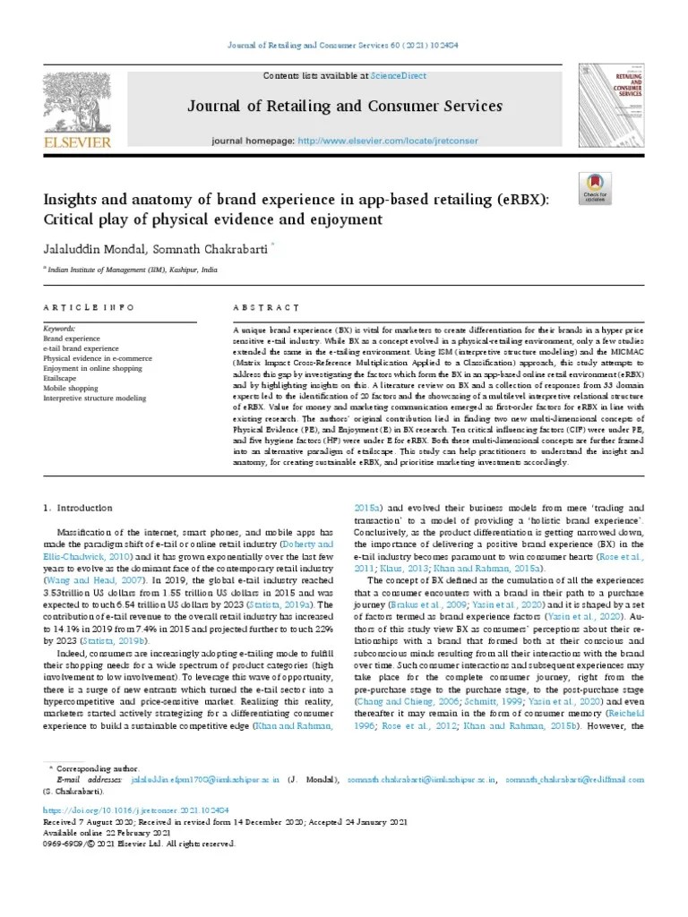 Journal of Retailing and Consumer Services Jalaluddin Mondal, Somnath