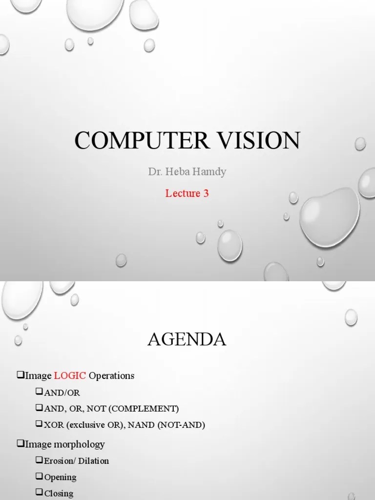 Computer Vision Dr. Heba Hamdy PDF Multidimensional Signal