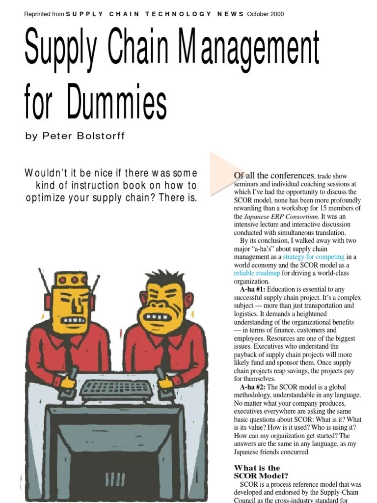 Supply Chain Management For Dummies PDF Supply Chain Business Process