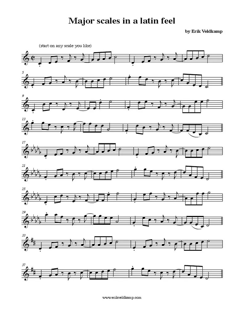 Major Scales in A Latin Feel PDF