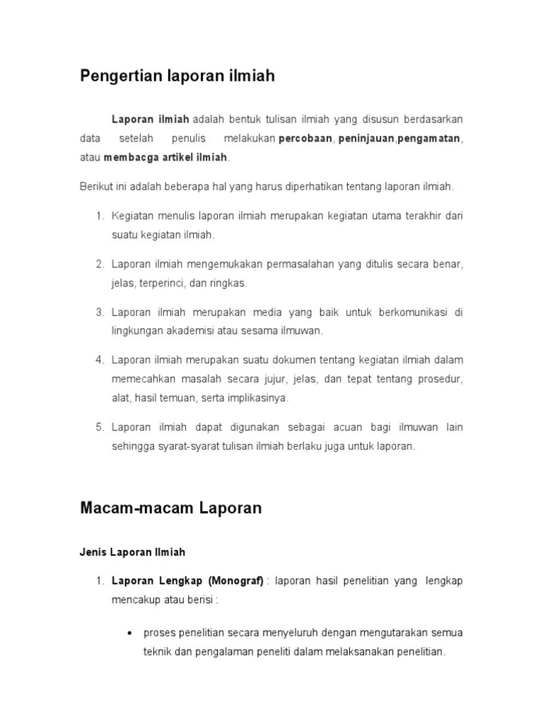 Makalah Laporan Ilmiah | PDF