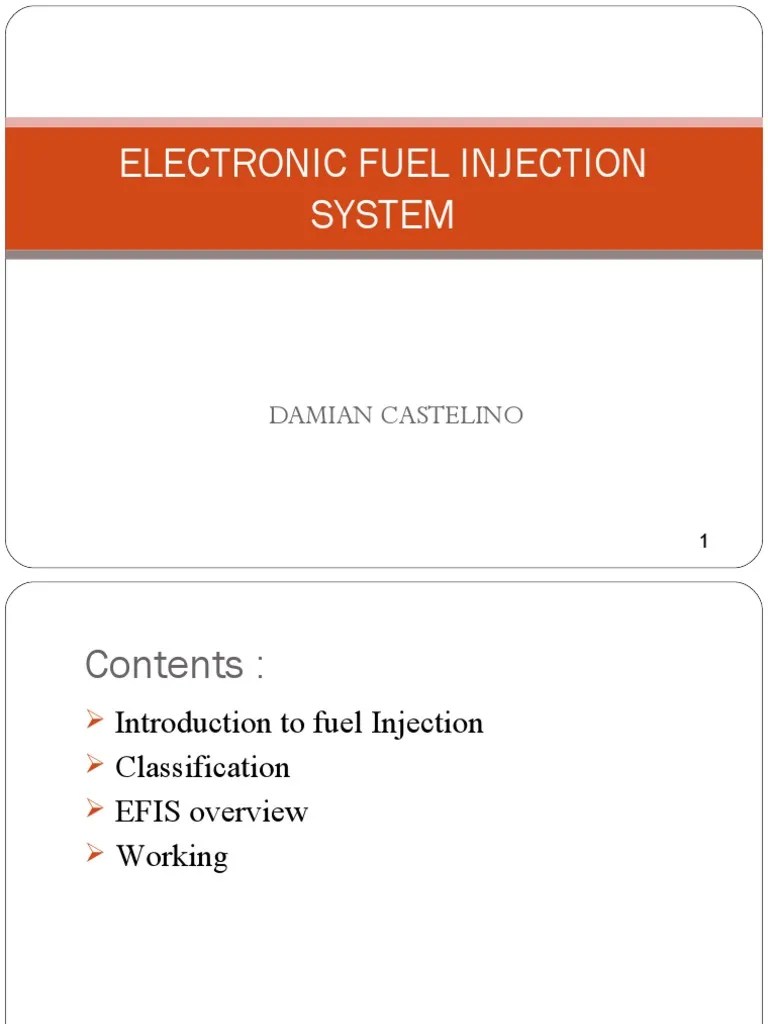 Electronic Fuel Injection System Damian Castelino PDF Fuel