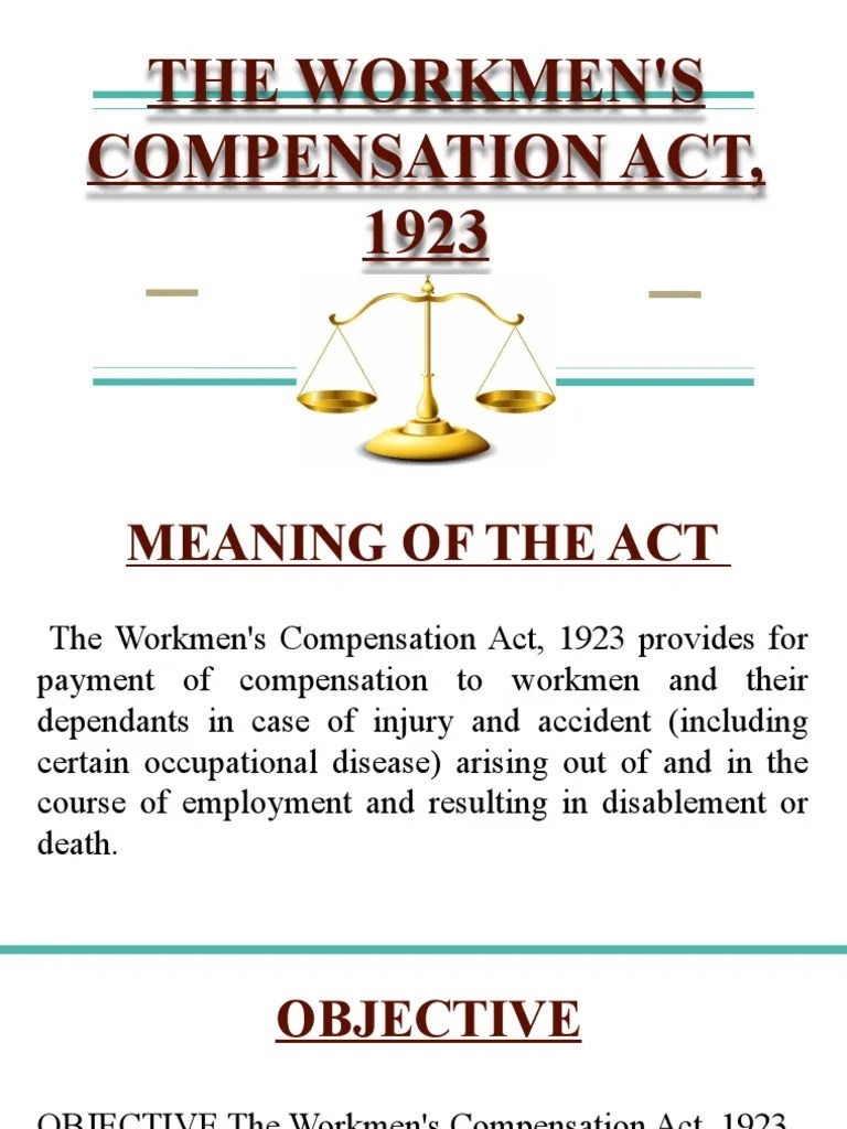 The Workmen'S Compensation Act, 1923 PDF