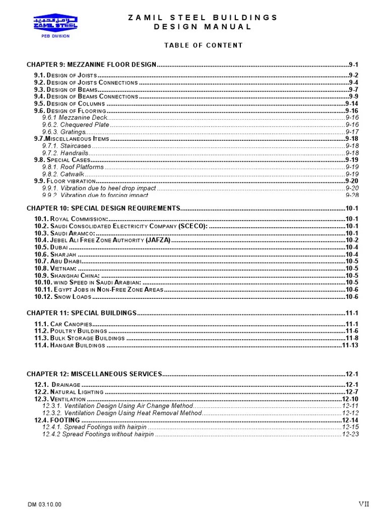 Zamil Steel Buildings Design Manual Peb Division PDF Architectural