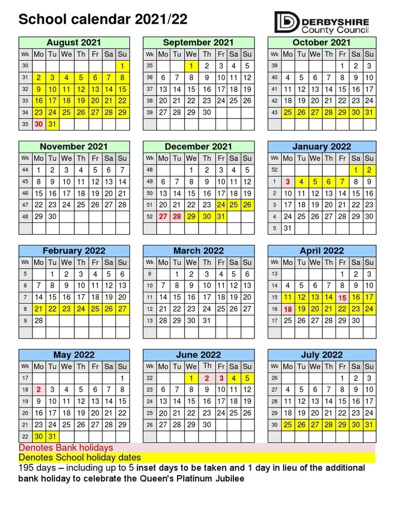School Term Dates 2021 To 2022 PDF