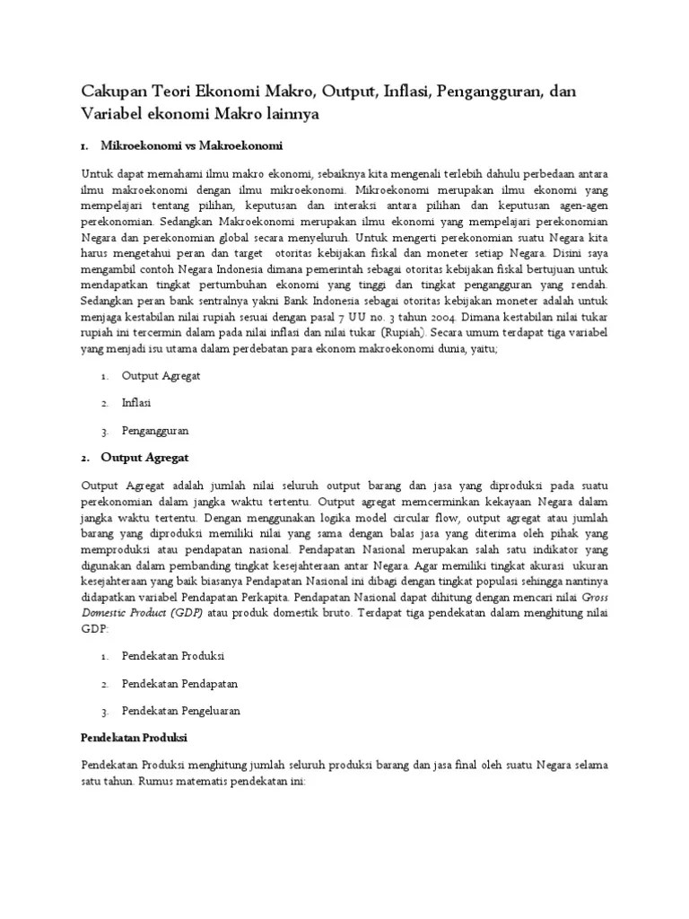 Rumus Inflasi Dan Pengangguran | PDF