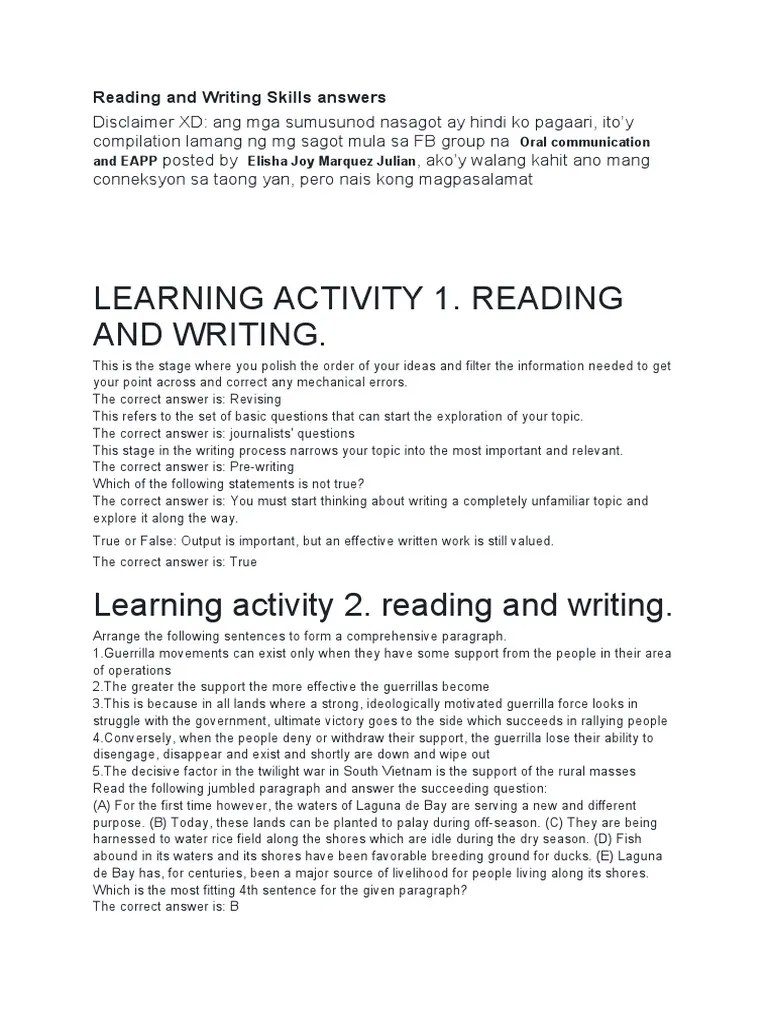 Reading and Writing Skills Answers 3 | PDF | Force | Happiness