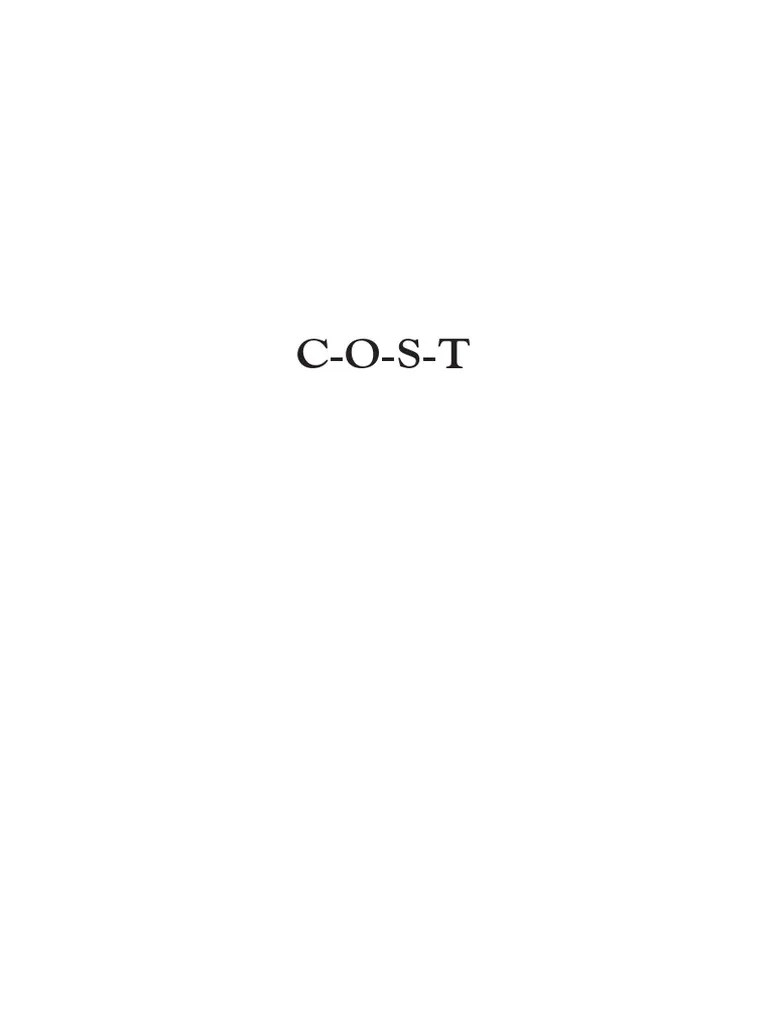 COST Cost Optimization System and Technique PDF Business