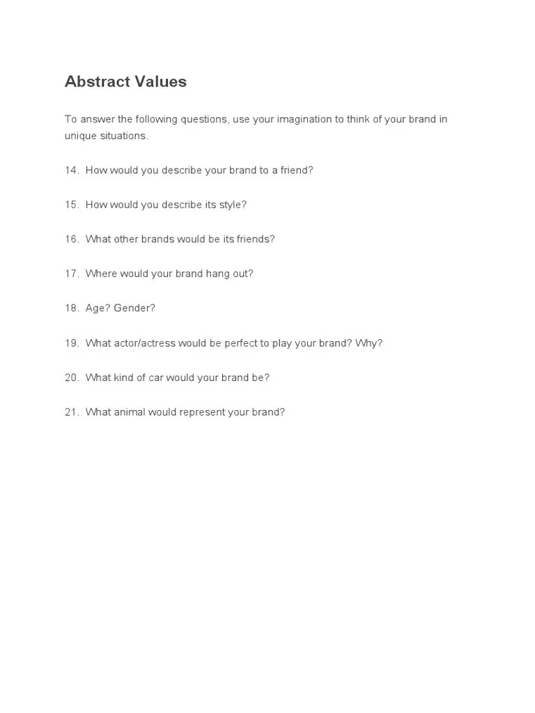 Abstract Values PDF