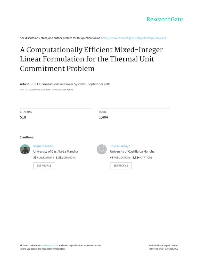IEEE 2006 A Computationally Efficient MixedInteger Linear