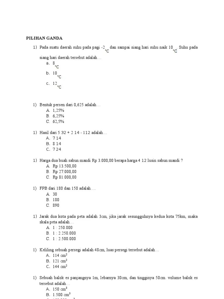 Contoh Soal Soal Lcc Matematika Sd Kelas 5