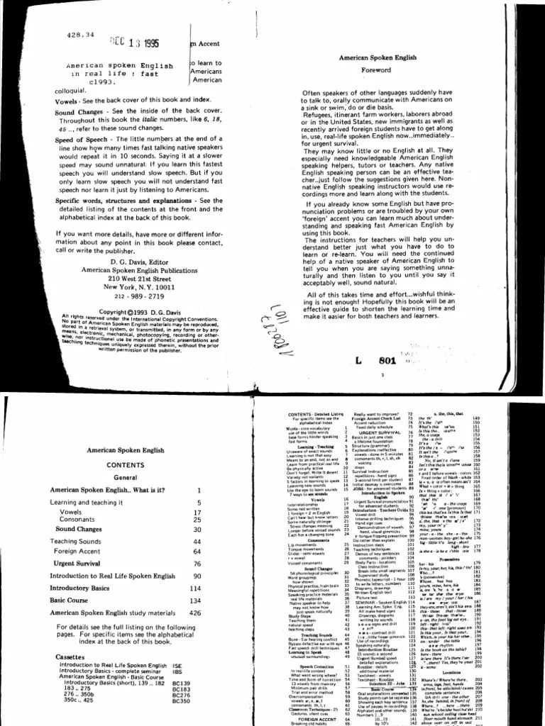 American Spoken Language in Real Life PDF Speech