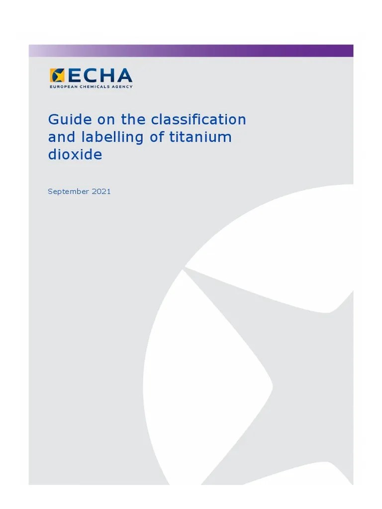 Guide On The Classification and Labelling of Titanium Dioxide PDF