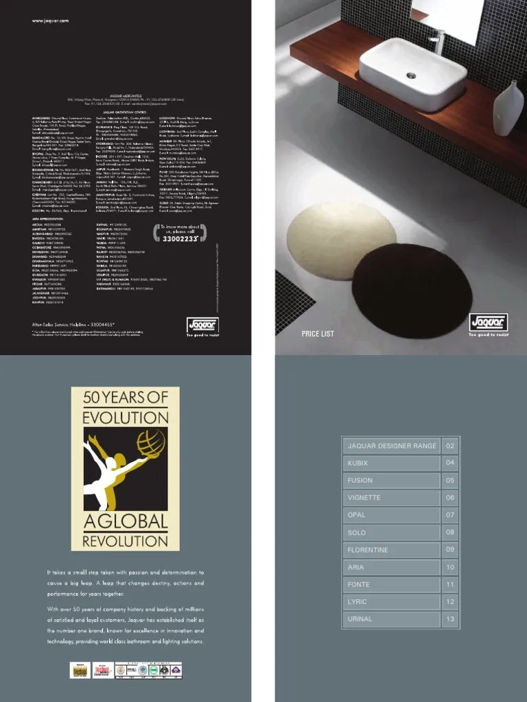 Jaquar Sanitary Ware Price List