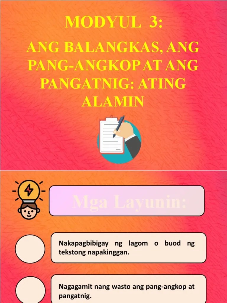 Pagbubuod Pang Angkop Pangatnig PDF