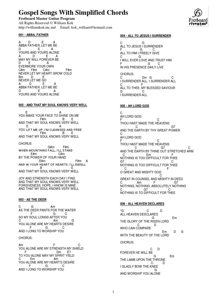 Gospel Songs Chords Part 2