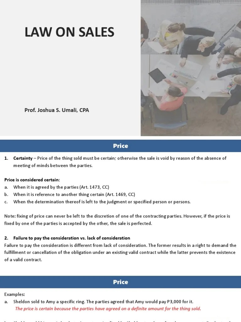 Price, Option and Earnest Money, Rules in Case of Loss, Vendor