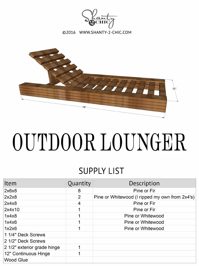 DIY Outdoor Lounger Plans PDF