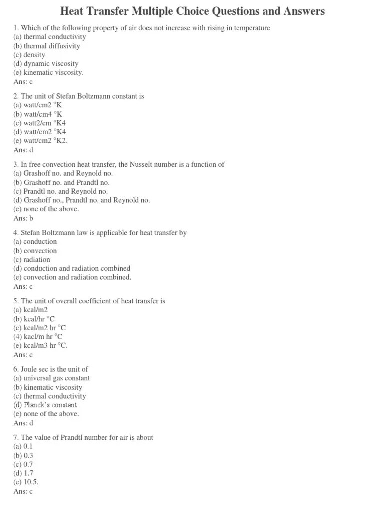HTMCQ Isbm PDF Heat Transfer Thermal Insulation