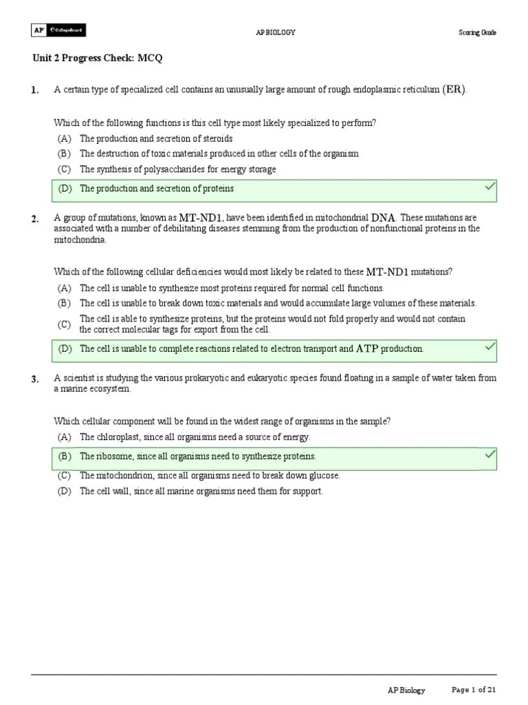 Unit 2 Progress Check MCQ Ap Biology Scoring Guide Download Free(04)