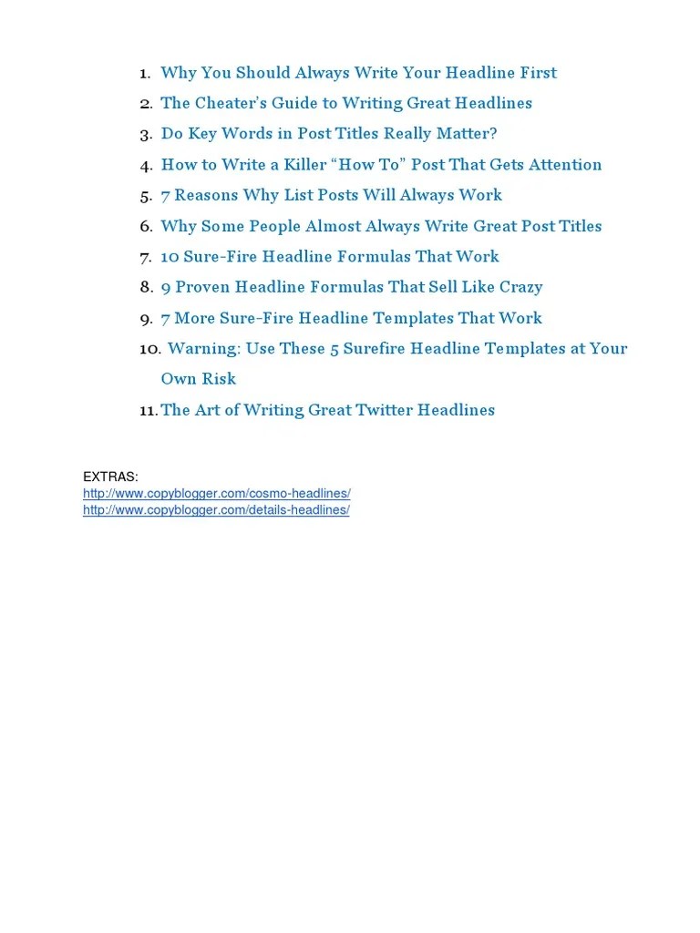 How To Write Headlines CURS PDF