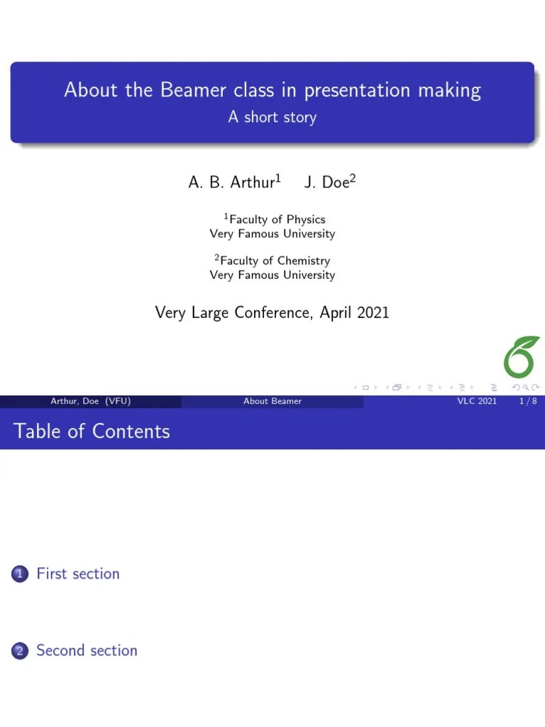 An Example of The Beamer Package PDF