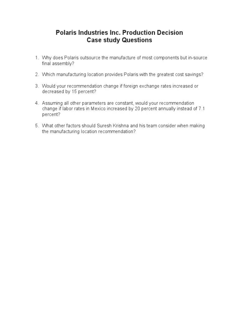 Polaris Questions PDF