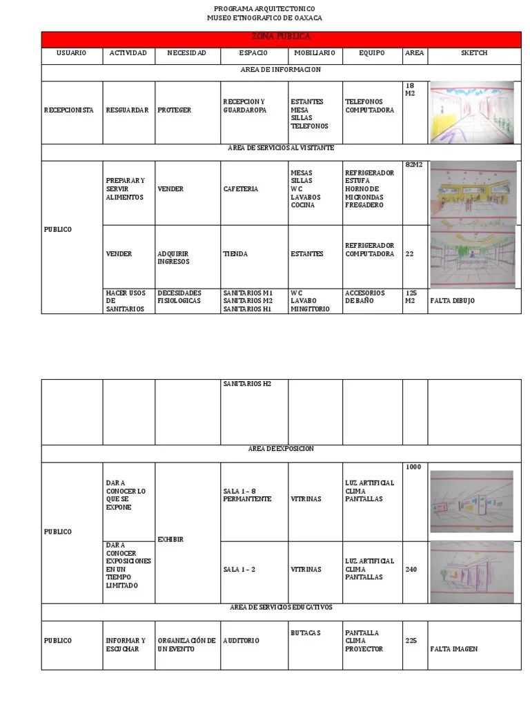 PROGRAMA ARQUITECTONICO COMPLETO